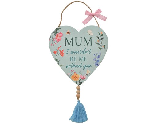 3ASST THE COTTAGE GARDEN MUM HANGING HEART PLAQUE