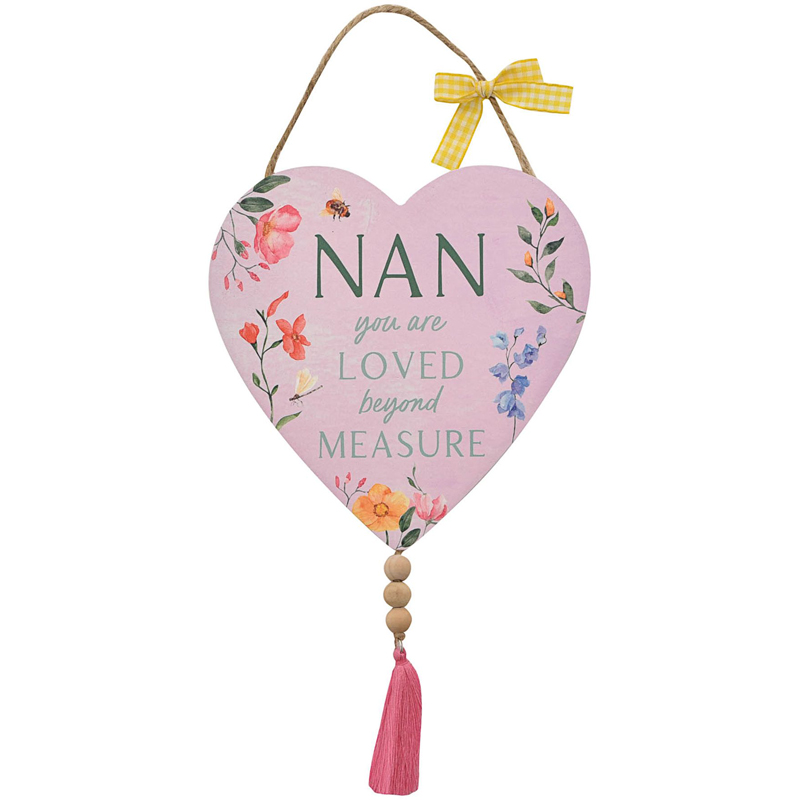3ASST THE COTTAGE GARDEN NAN HANGING HEART PLAQUE