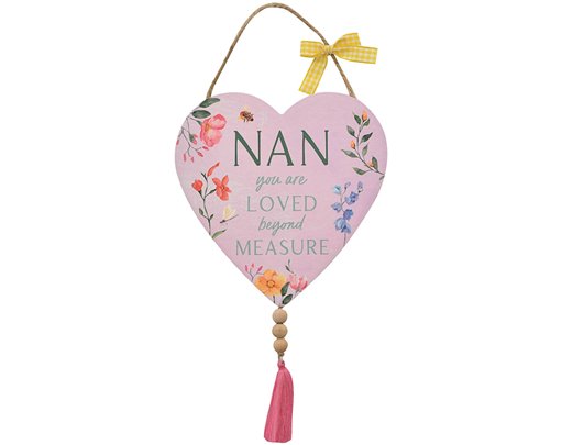 3ASST THE COTTAGE GARDEN NAN HANGING HEART PLAQUE