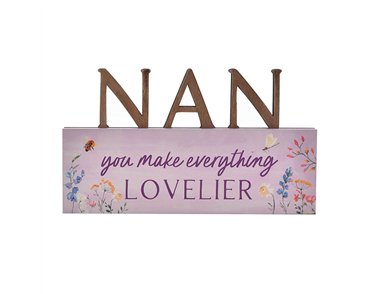 THE COTTAGE GARDEN NAN LETTER PLAQUE