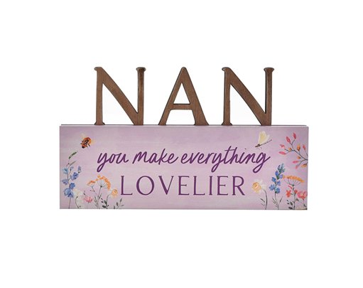 THE COTTAGE GARDEN NAN LETTER PLAQUE