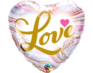 18in LOVE COLORFUL MARBLE FOIL BALLOON