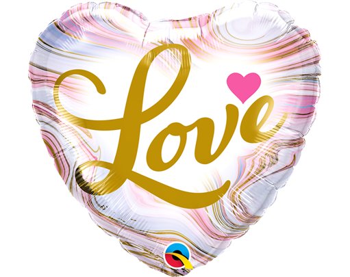 18in LOVE COLORFUL MARBLE FOIL BALLOON