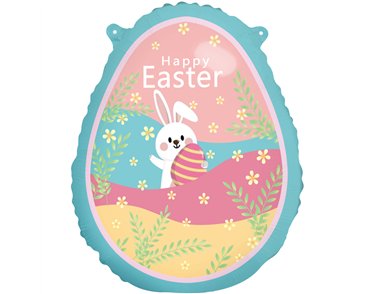 EASTER EGG BUNNY BLUE FOIL BALLOON