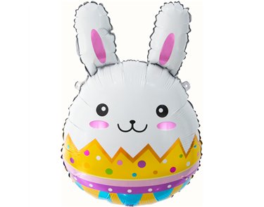 WHITE EASTER RABBIT FOIL BALLOON
