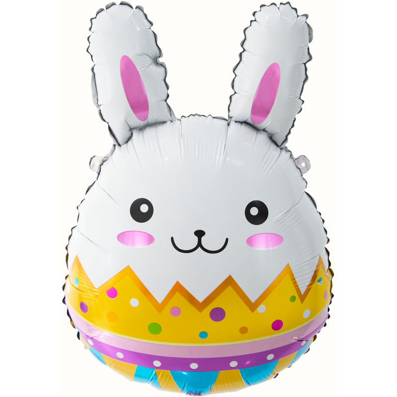 WHITE EASTER RABBIT FOIL BALLOON