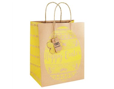 EASTER RABBITS EGG LARGE WIDE GUSSET GIFT BAG 12S