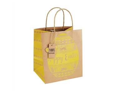 EASTER RABBITS EGG MEDIUM WIDE GUSSET GIFT BAG 12S