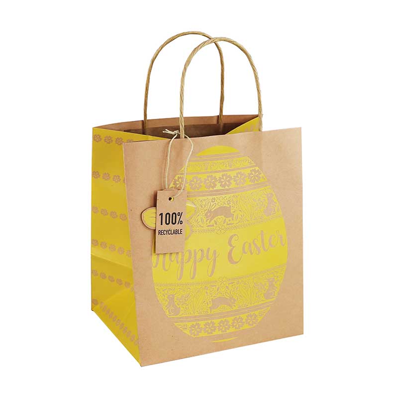 EASTER RABBITS EGG MEDIUM WIDE GUSSET GIFT BAG 12S