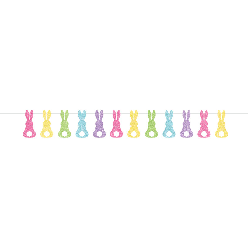 SMALL EASTER GLITTER BUNNY STRING GARLAND