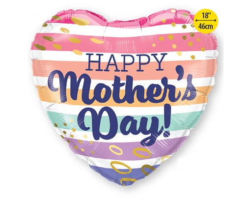 18in MOTHER'S DAY BOHO STRIPES FOIL BALLOON