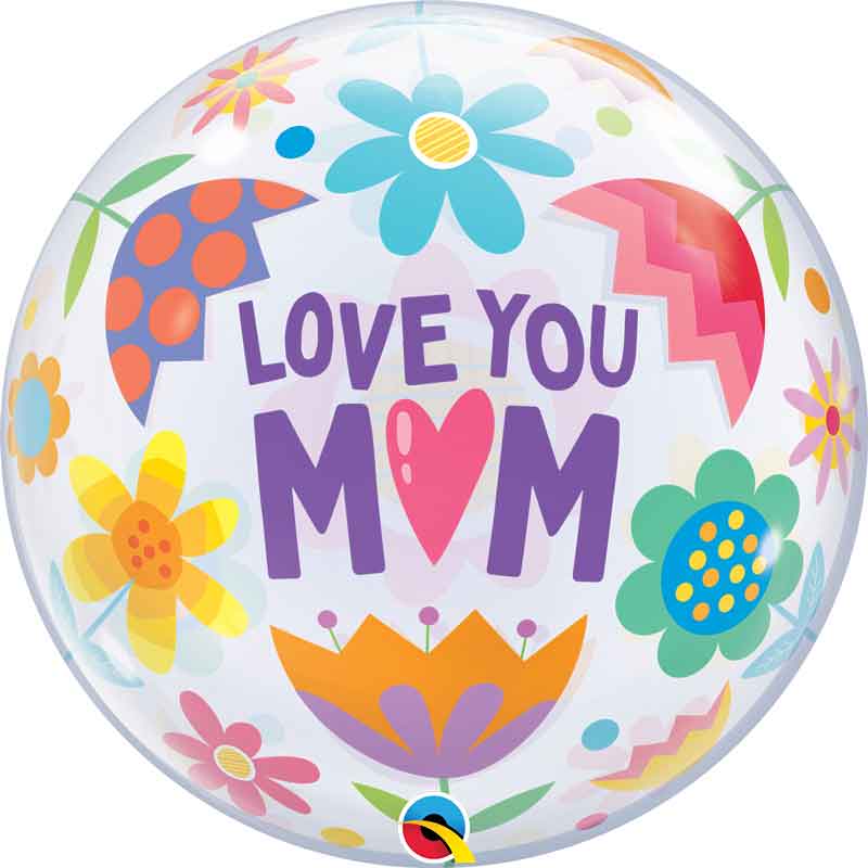 22in LOVE YOU M(HEART)M FLOWERS BUBBLE