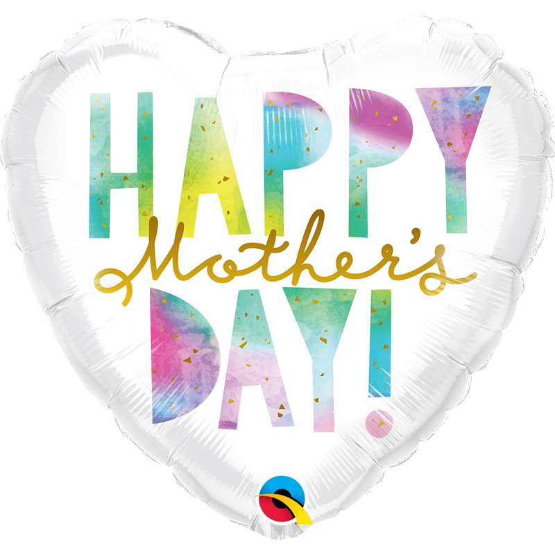 18in MOTHERS DAY WATERCOLOR LETTERS FOIL BALLOON