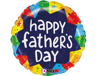 18in FATHERS DAY BURSTING COLOR FOIL BALLOON
