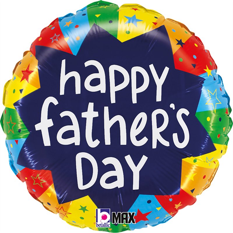 18in FATHERS DAY BURSTING COLOR FOIL BALLOON