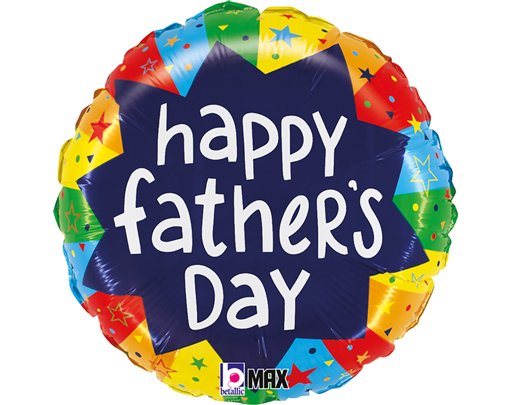 18in FATHERS DAY BURSTING COLOR FOIL BALLOON