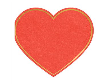 20PK 14x12cm RED HEART NAPKINS