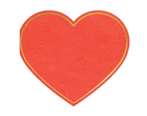 20PK 14x12cm RED HEART NAPKINS