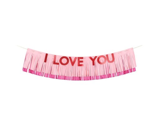 150x30cm I LOVE YOU FRINGE BANNER