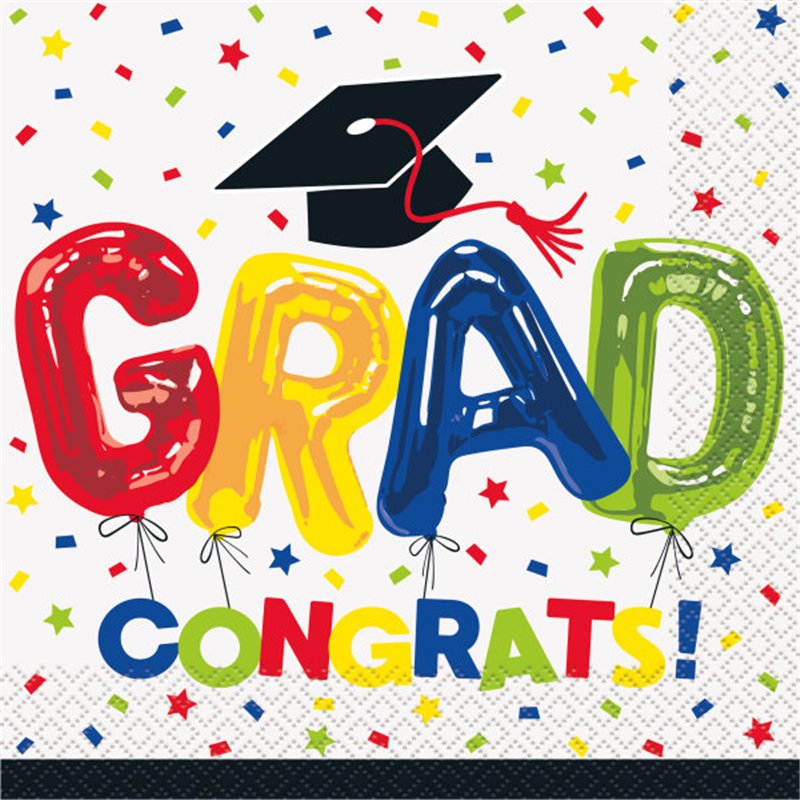 16PK GRAD CONGRATS LUNCHEON NAPKINS