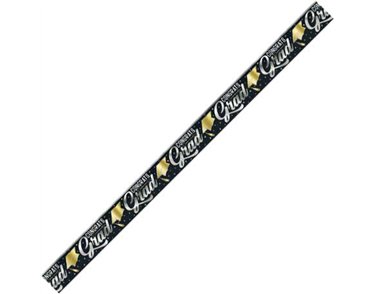 12ft STARS AND CAPS GRADUATION FOIL BANNER