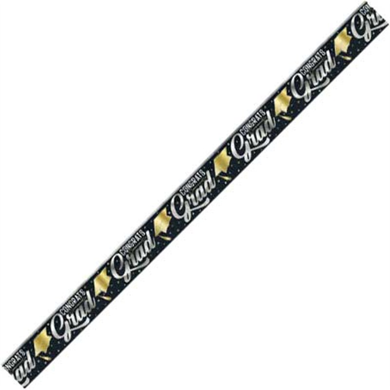 12ft STARS AND CAPS GRADUATION FOIL BANNER