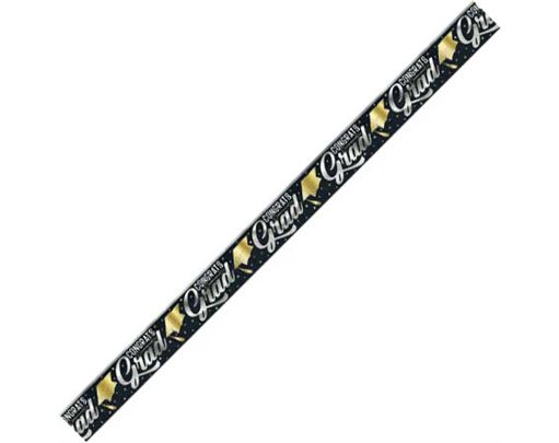 12ft STARS AND CAPS GRADUATION FOIL BANNER