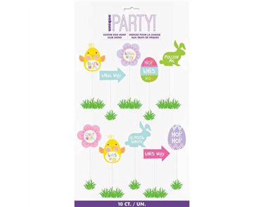 10PC EASTER EGG HUNT CLUE SIGNS