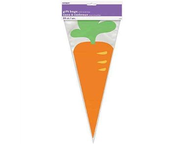 20PK CARROT CONE CELLO BAGS