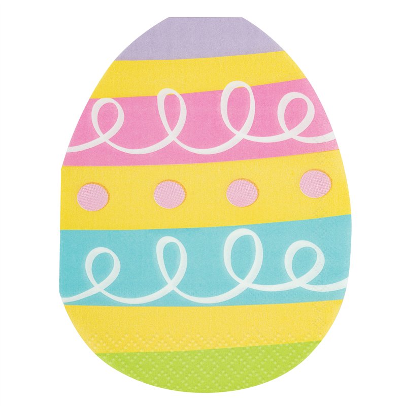 16PK EASTER EGG SHAPED NAPKINS