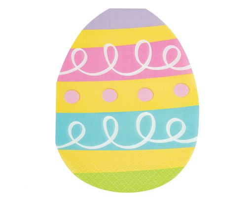 16PK EASTER EGG SHAPED NAPKINS