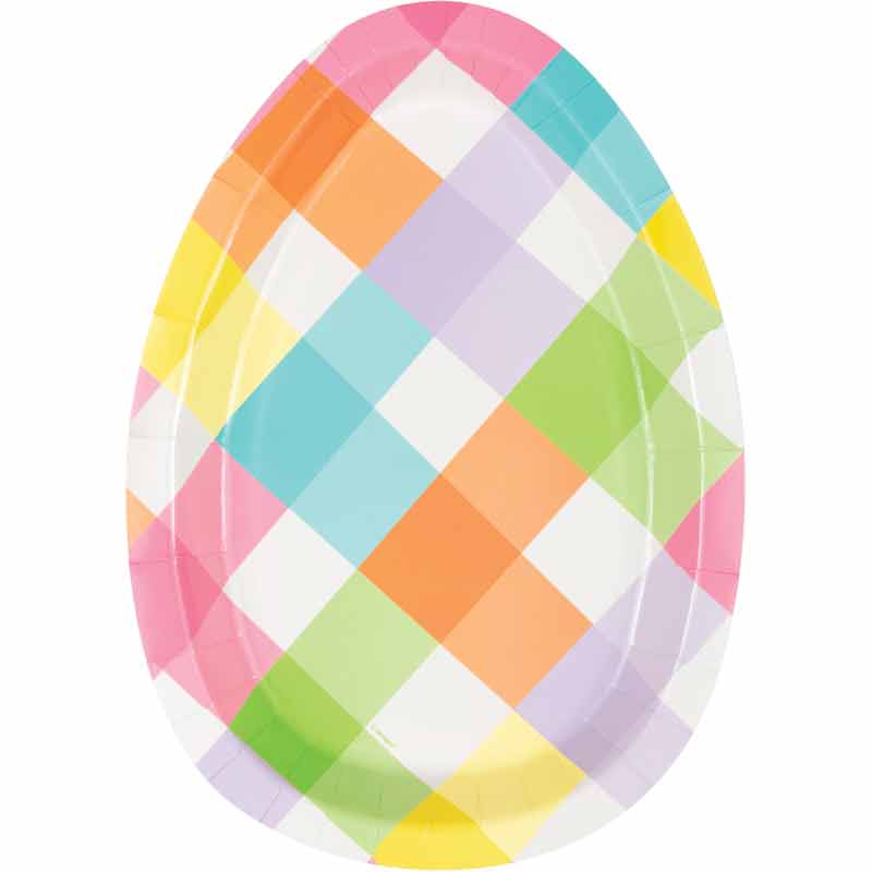 8PK EASTER EGG SHAPED PLATES