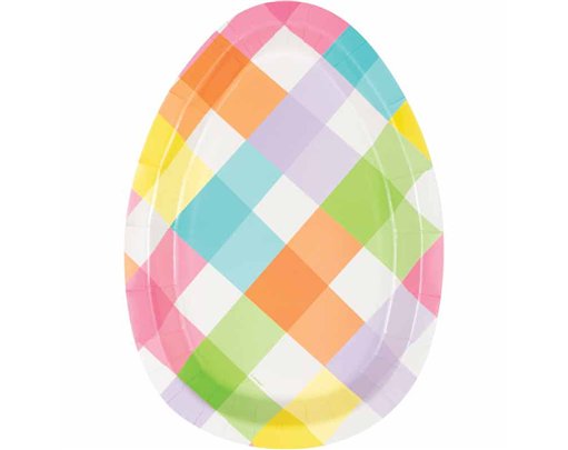 8PK EASTER EGG SHAPED PLATES