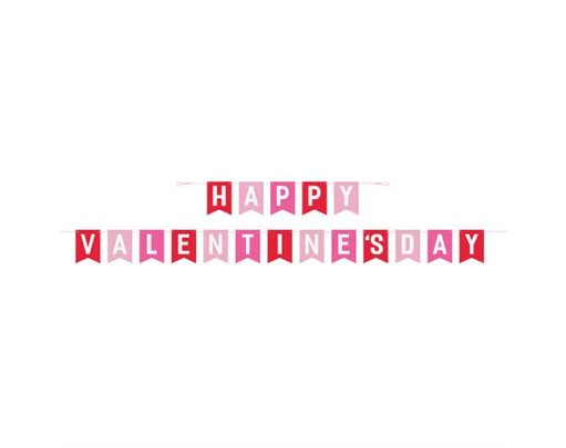 2PC 10ft RED/PINK HAPPY VALENTINE'S DAY PENNANT BANNER