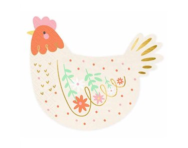 20PK HEN SHAPED NAPKINS