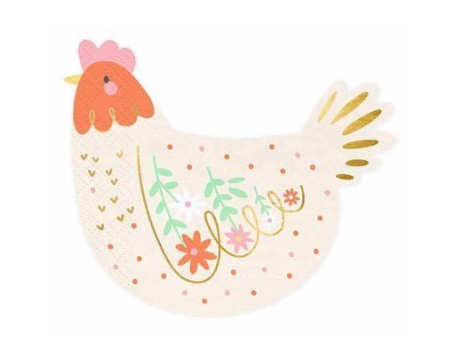 20PK HEN SHAPED NAPKINS