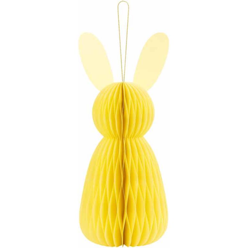 30cm YELLOW BUNNY HONEYCOMB PAPER DECORATION