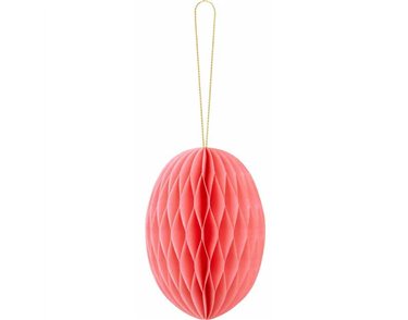 12cm PINK EGG HONEYCOMB PAPER DECORATION