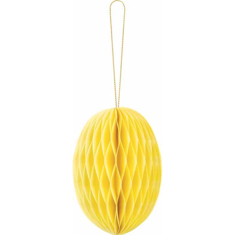 12cm YELLOW EGG HONEYCOMB PAPER DECORATION