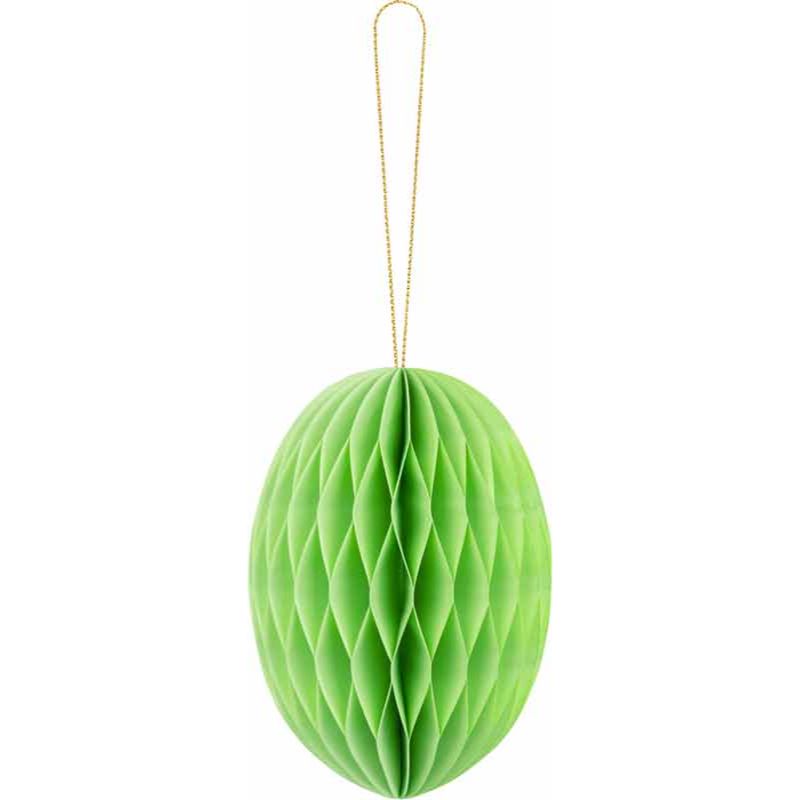 12cm LIGHT GREEN EGG HONEYCOMB PAPER DECORATION
