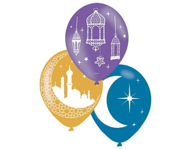6PK 11in OPULENT EID BALLOONS