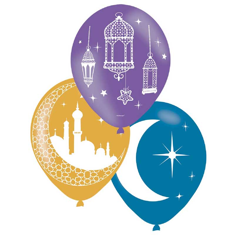 6PK 11in OPULENT EID BALLOONS