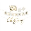 4m GOLD CHRISTENING PERSONALISED BANNER