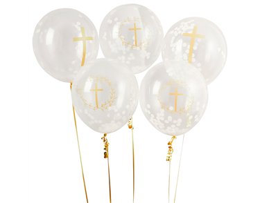 5PK CROSS CONFETTI BALLOONS