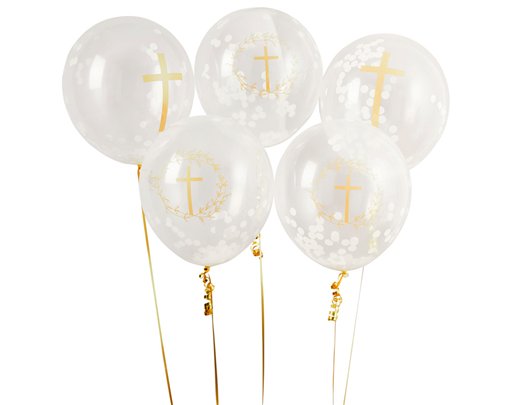 5PK CROSS CONFETTI BALLOONS