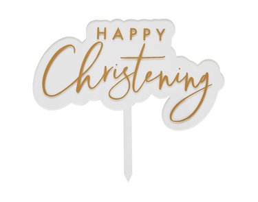 HAPPY CHRISTENING ACRYLIC CAKE TOPPER