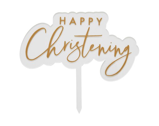 HAPPY CHRISTENING ACRYLIC CAKE TOPPER