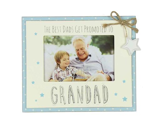 6x4in PROMOTED TO GRANDAD PHOTO FRAME