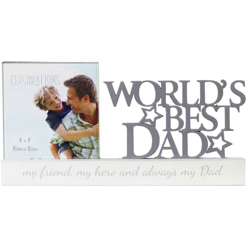 4x4in WORLD'S BEST DAD CELEBRATIONS PHOTO FRAME