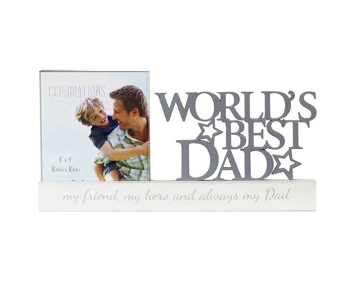 4x4in WORLD'S BEST DAD CELEBRATIONS PHOTO FRAME